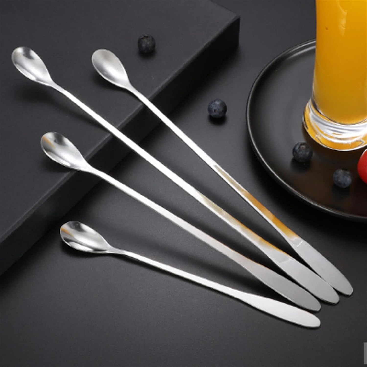 Coffee Scoops Long Handle Stainless Steel Spoon Coffee Tea Honey Mixing Bar Spoons Small Dessert Ice Household Tableware