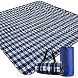 Picknickdecke 200x300 cm, Picknickdecke Wasserdicht Outdoor Wärm Isoliert Wasserdichtem Boden, Faltbar Picknickdecke Waschbar mit Tasche und Schultergurt (B, 200 x 300 cm)