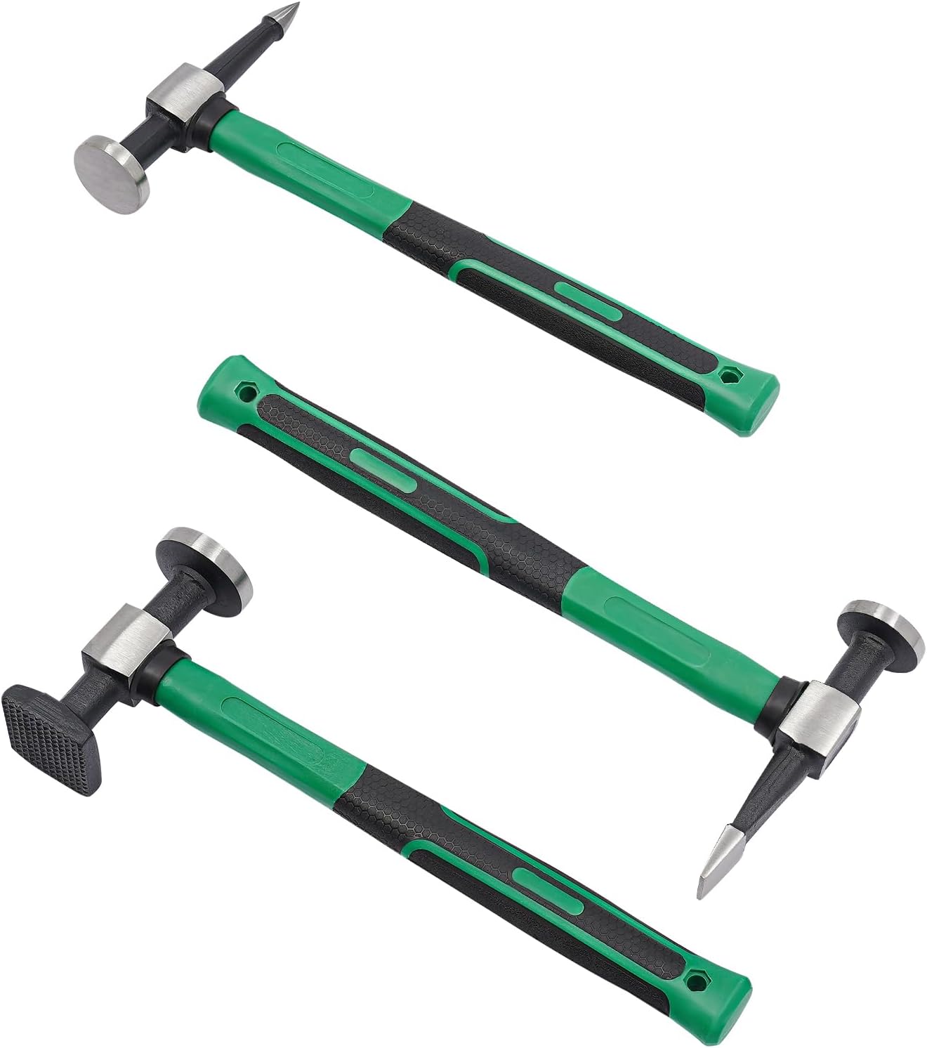 9PCS Auto Body Repair Kit, Movable Body Corrector Kit with Carrying Case Dent Handle Set Repair Hammer Fender Tool Dent Repair Kit with Hammer Sheet Metal Liner Ironing Tool Green