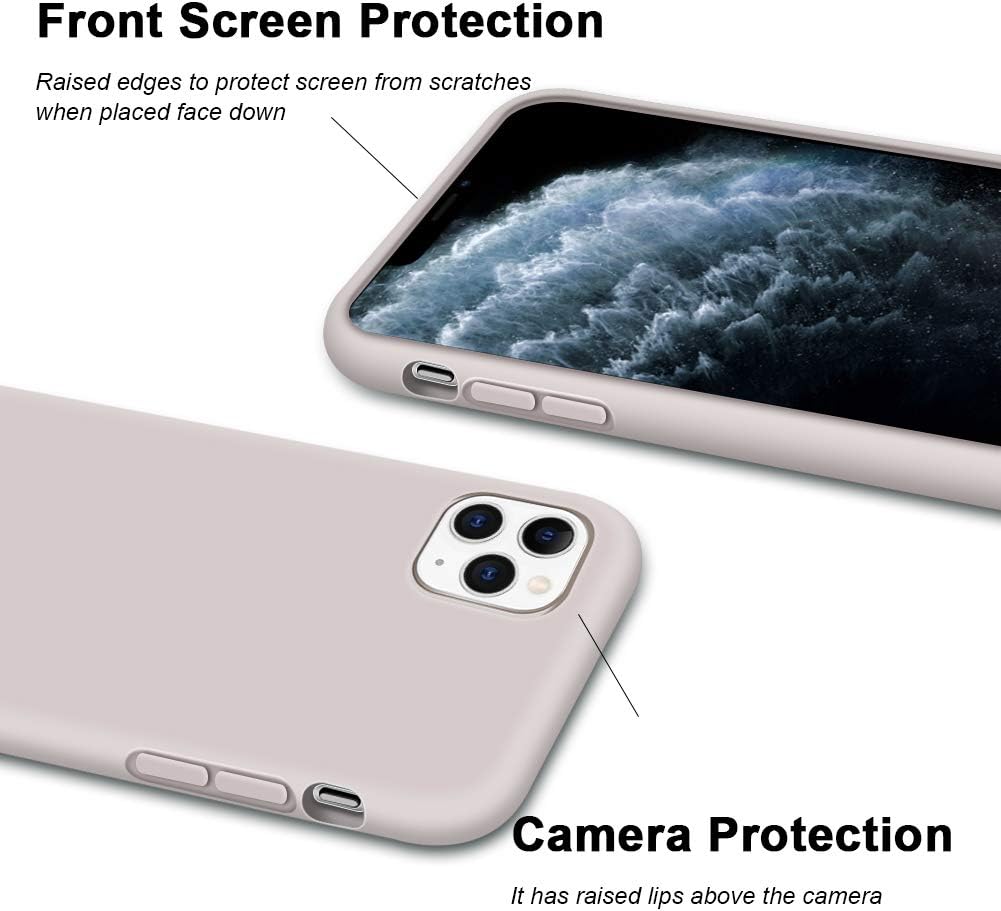 Anuck Case for iPhone 11 Pro Max Case 6.5 inch 2019, Soft Silicone Gel Rubber Bumper Case Anti-Scratch Microfiber Lining Hard Shell Shockproof Full-Body Protective Case Cover - Lavender Gray