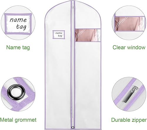 Vista 25 de KEEGH Bolsas de traje de 40 pulgadas para almacenamiento en armario (juego de 10) bolsas de ropa para colgar ropa, bolsas de traje para trajes