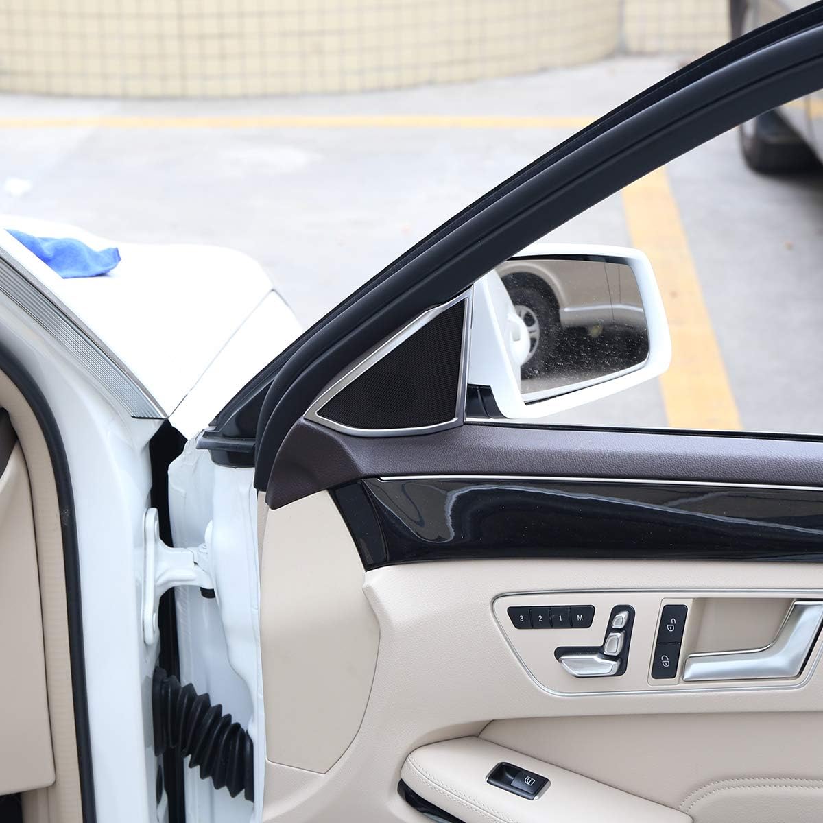 YIWANG ABS Chrome Interior Accessory Door Speaker Cover Trim 2Pcs for Mercedes Benz W212 E Class 2012-2015