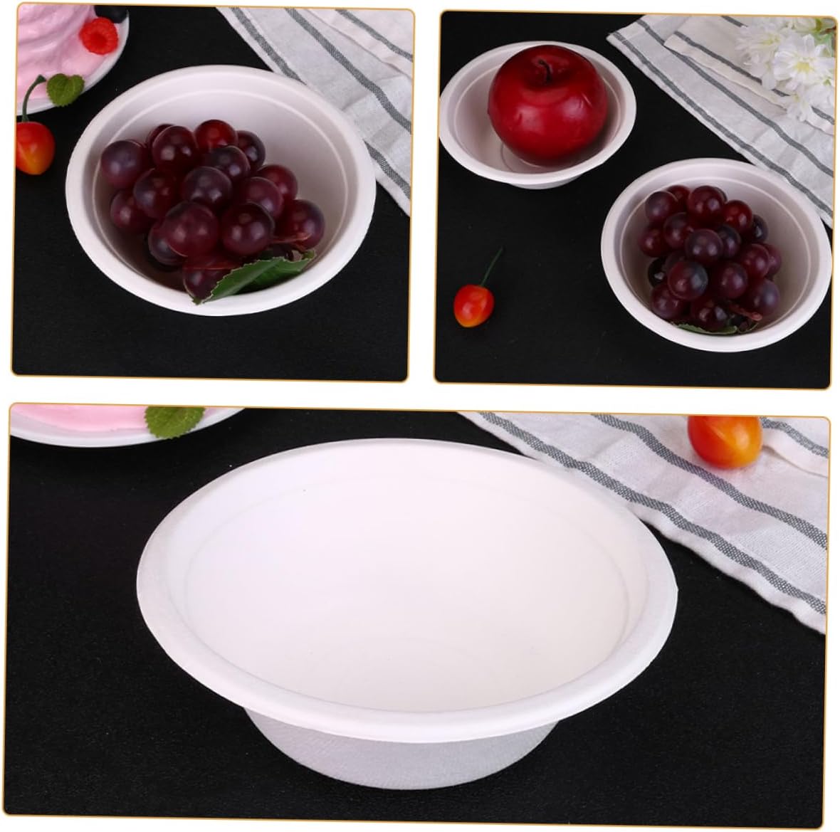 100pcs Pulp Bowls Soup and Home Supplies for Camping Catering and Restaurant Use Natural Color Design for Appetizers and Salads