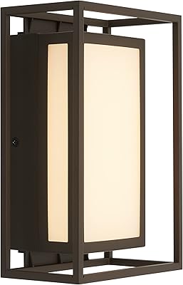 artika Ghost 12W LED Outdoor and Indoor Wall Light, Bronze Finish to Enhance Your Porch, Garage, Living Room, Hallway - 450 Lumens, 3000 Kelvin, Made of Aluminum, No Bulb Required