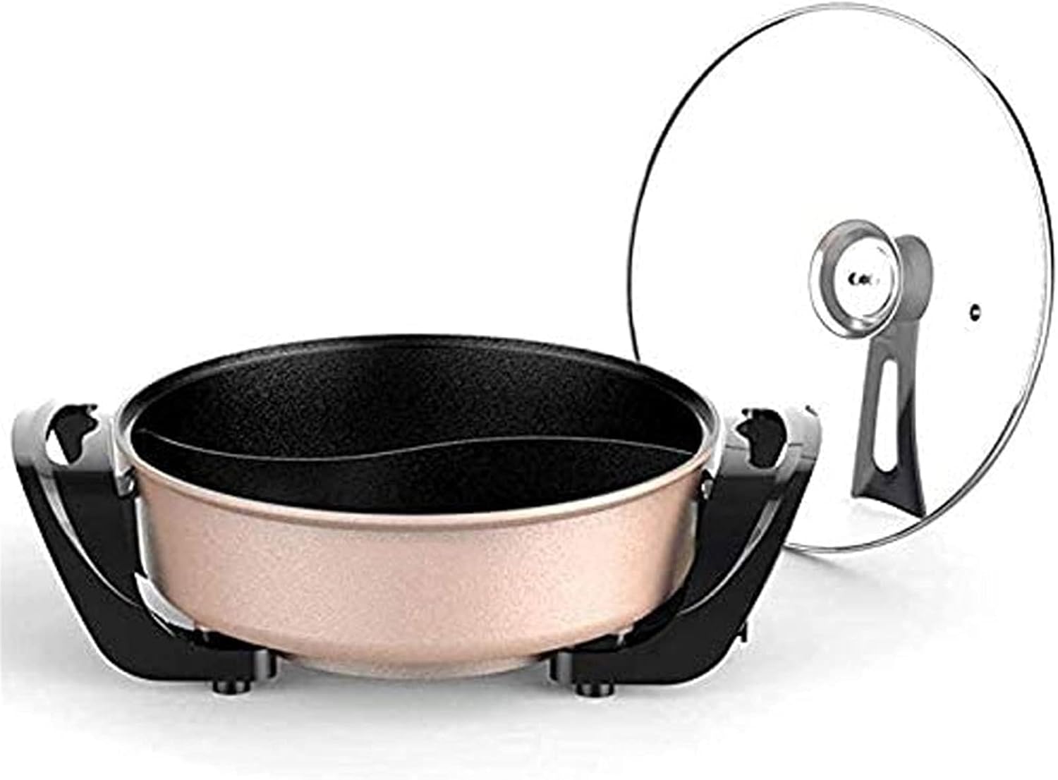 5L Electric hot potwith Divider and Non-Stick Coating, Electric Hot Pot Dia 30cm Depth 9.6cm 2000W 110V