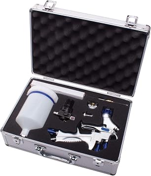 Eastwood Concours 2 HVLP Paint Gun Kit Aluminum Case Lightweight Alloy Body Steel Internal Components