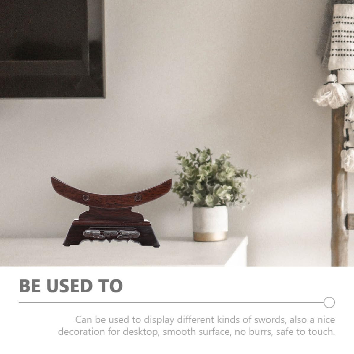 CLISPEED Soporte para Espadas Estante de Espadas Decorativo Madera de Palo de Rosa Portátil Superficie Lisa Soporte de Escritorio y Cuchillos