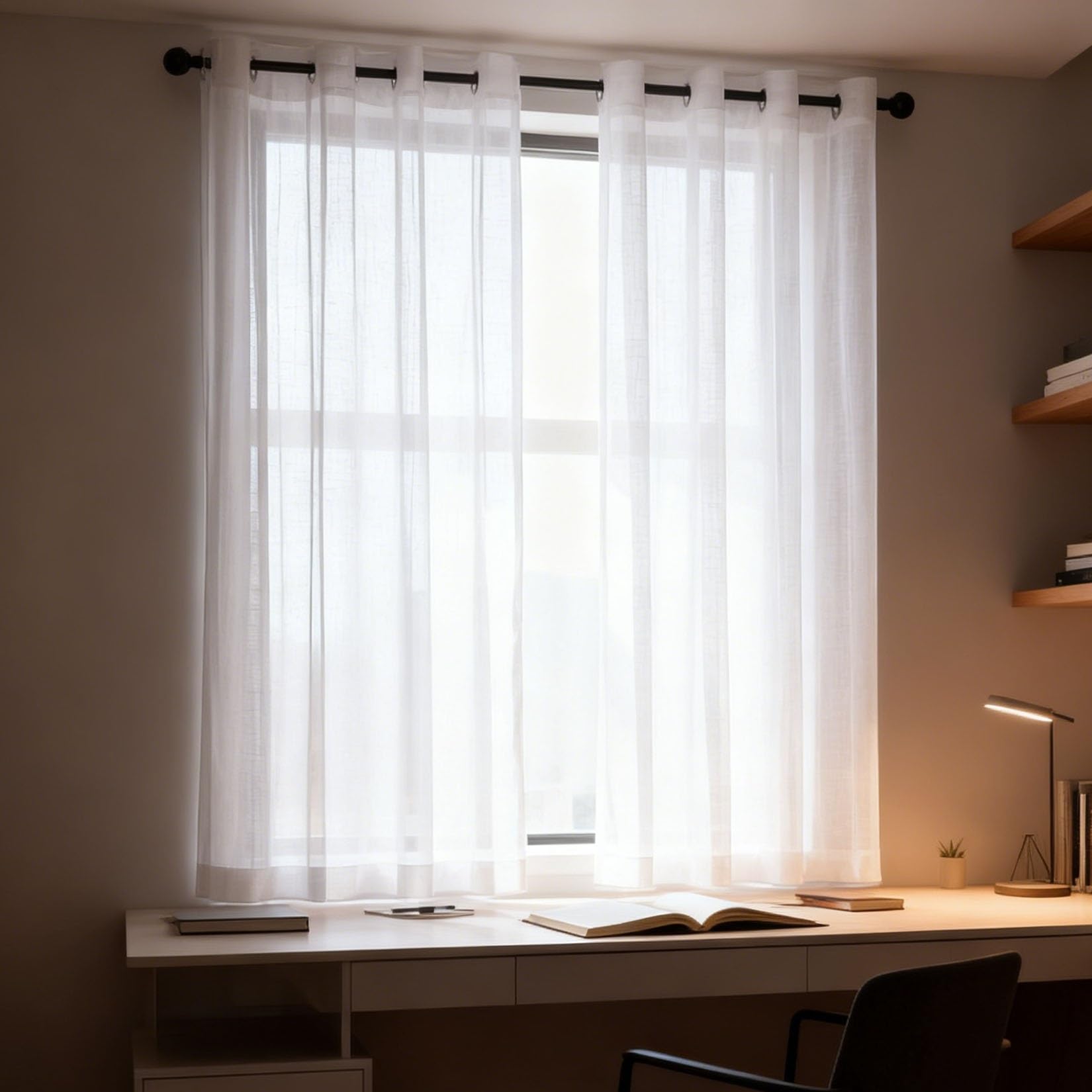Rideaux voilage contre le vis-à-vis rideau transparent blanc pour salon et chambre