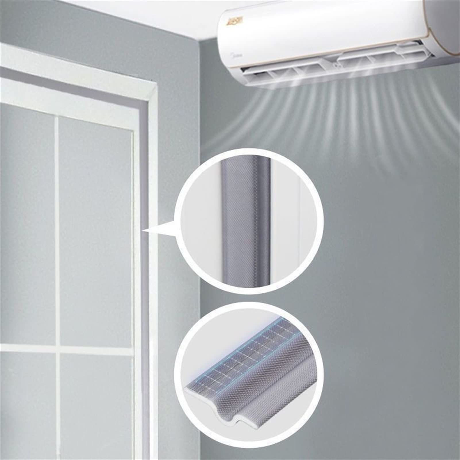 Cinta autoadhesiva 4M-40M Tira de sellado de ventanas Espuma acústica blanca for puertas corredizas Ventanas Sello de algodón insonorizado a prueba de viento Espacio for puertas Espuma acústica('Grey,