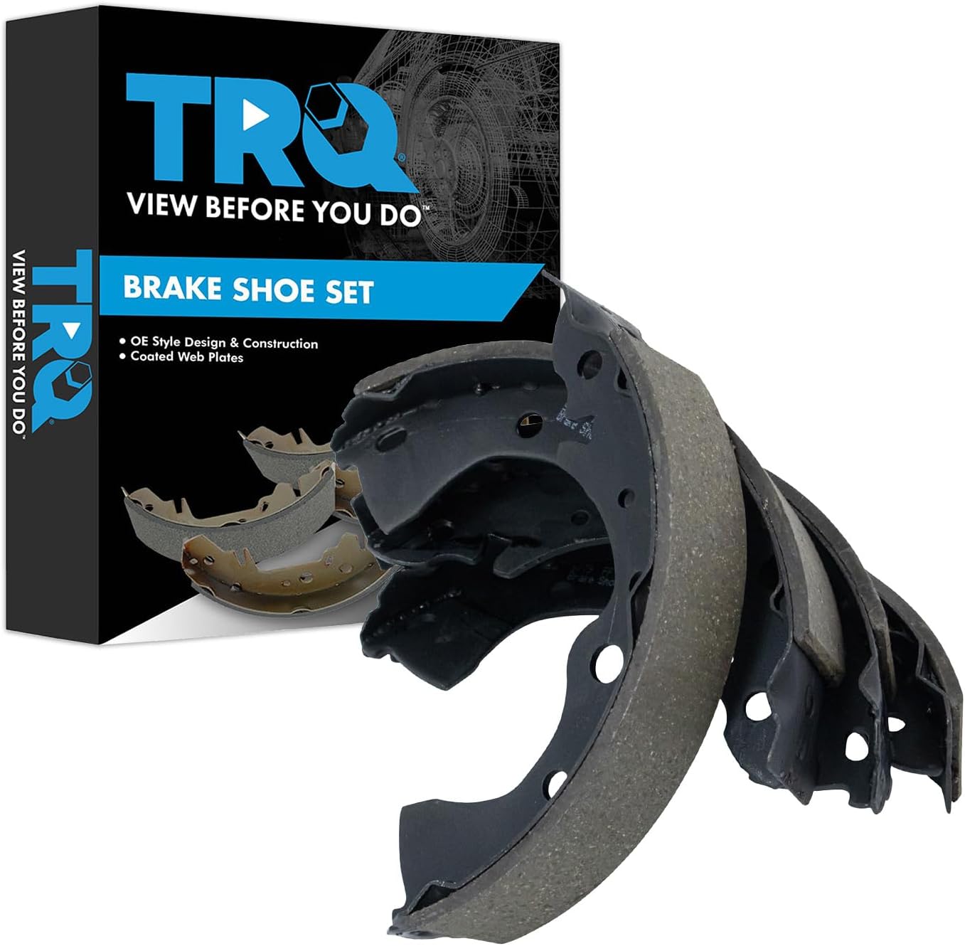 TRQ Rear Brake Shoes Compatible with 2001-2006 Nissan Sentra