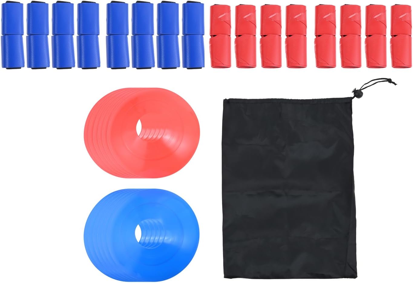 MUXSAM Flag Football Belts, Adjustable Flag Football Set with Flags, 16 Players Flag Football Set for Adults Youth Kids with 48 Flags 12 Cones Indoor Outdoor Training (Red & Blue)