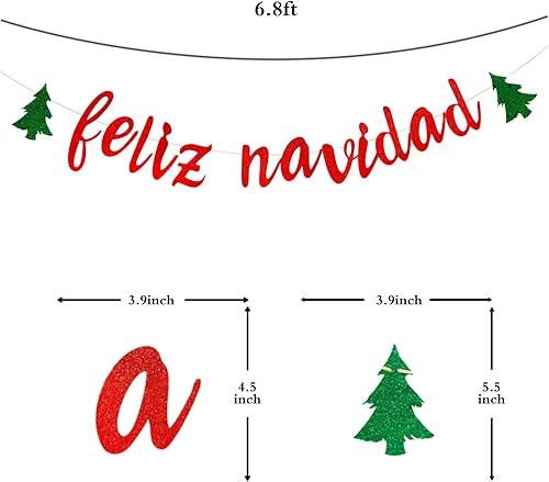 Miniatura 4 de Cartel de Feliz Navidad, decoraciones de Navidad españolas para la oficina en casa, decoración de fiesta de Feliz Navidad, suministros de fiesta de