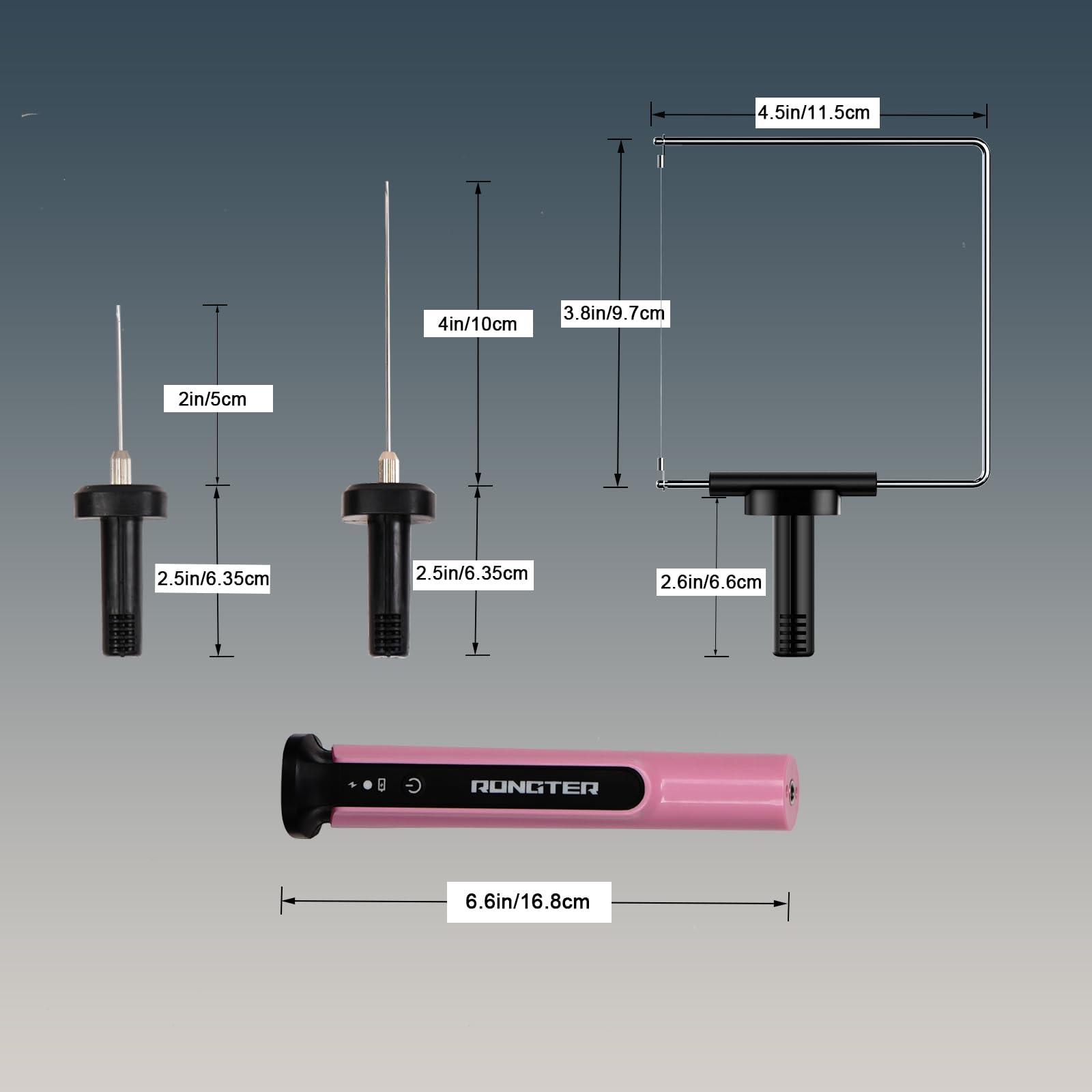 RONGTER 3 in 1 Hot Wire Foam Cutter Kit, Electric Cutting Tool, Heated Carving Knife Kit - Pink