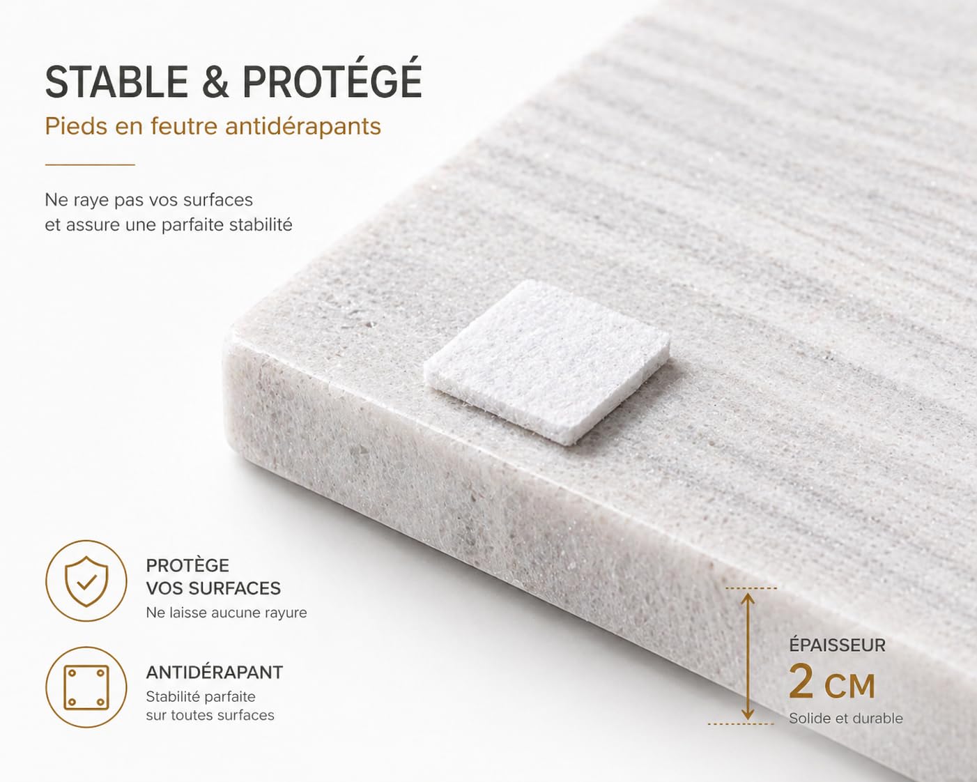 Planche à Découper en Marbre Blanc Massif 40 x 30 cm – Plateau Cuisine Élégant pour Fromage, Sushi et Charcuterie – Pierre Naturelle Épaisse – Fabriqué en Italie | Kalu Creations