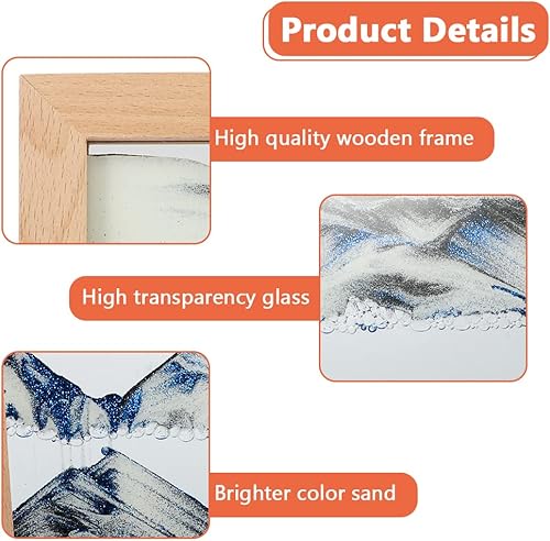 Vista 24 de Bochino Cuadro de arte de arena dinámico con marco de arena para decoración del hogar y la oficina Oro rosa