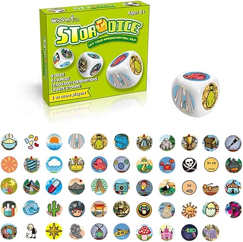 Miniatura 2 de Happy Story - Paquete de 9 cubos coloridos  Un viaje feliz contar cubos y dados de lenguaje oral, 54 imágenes, combinación de historias ilimitadas,