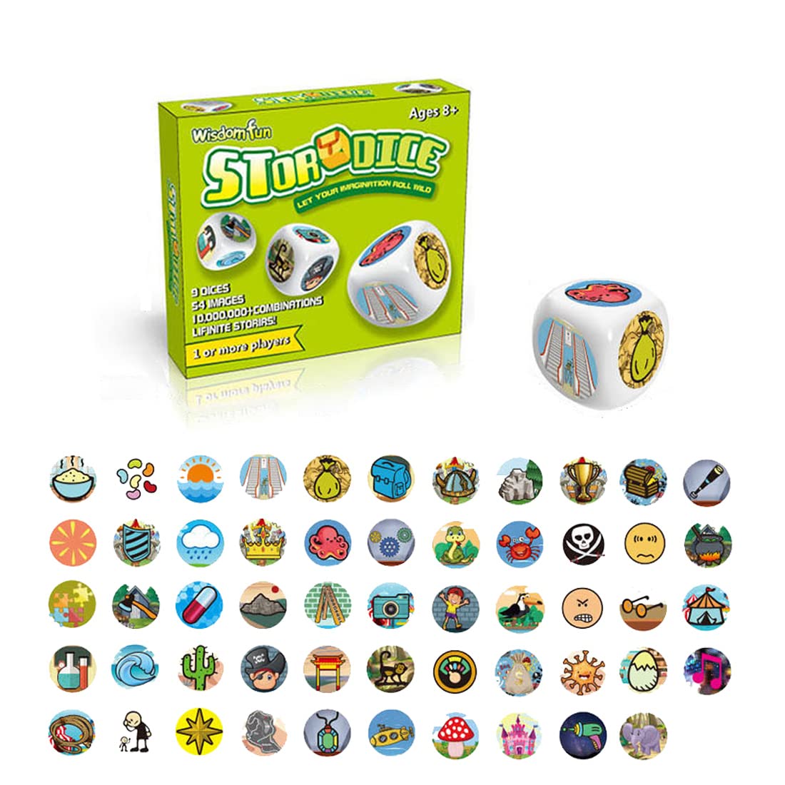 Amazon.com: Mbarbs Happy Story 9 Colorful Cubes Bundle Dices - A Happy  Travels Telling Cubes and Oral Language Dice 54 Images Unlimited Stories  Combination Iconic Storytelling Game Imaginative Play for Kids :