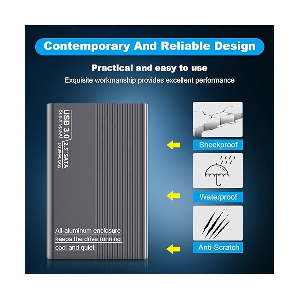 4TB tragbare SSD Externe Festplatte USB 3.1 USB-C SSD Festplatte 4TB Externe Solid State Drive kompatibel mit Mac/Desktop/Laptop/Android/Windows/Linux (4TB, Blau) – Bild 8