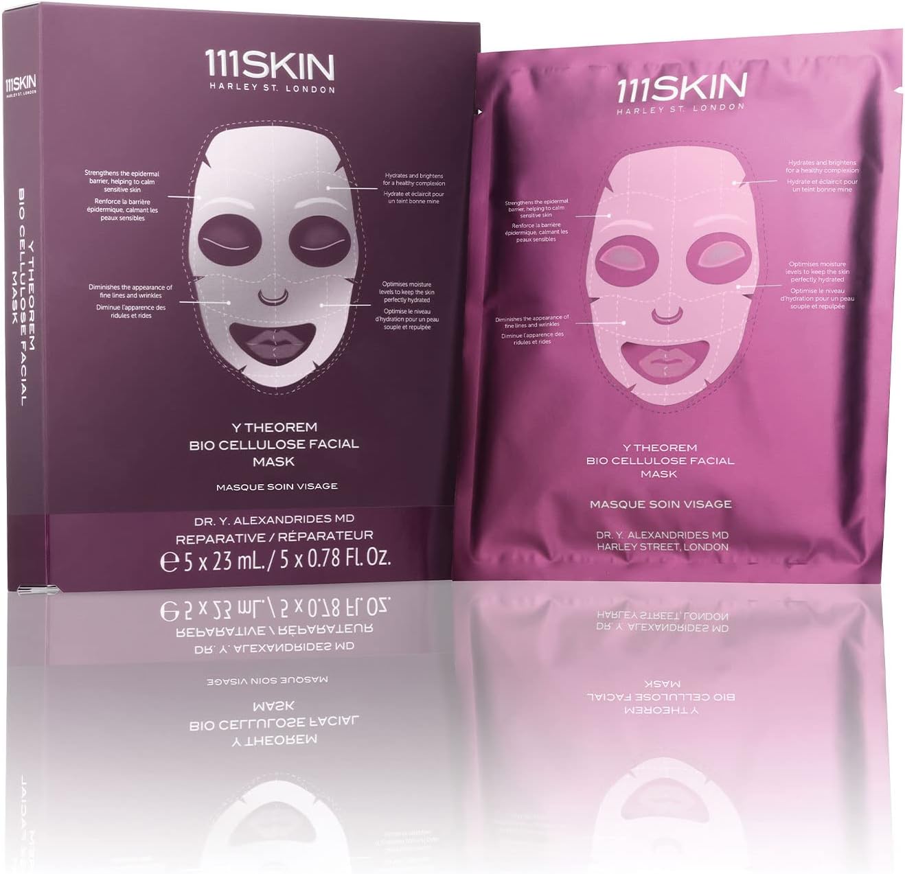 Y Theorem Bio Cellulose Facial Mask - 5 Masks 115ml/ 4.62fl.oz, YTBM115