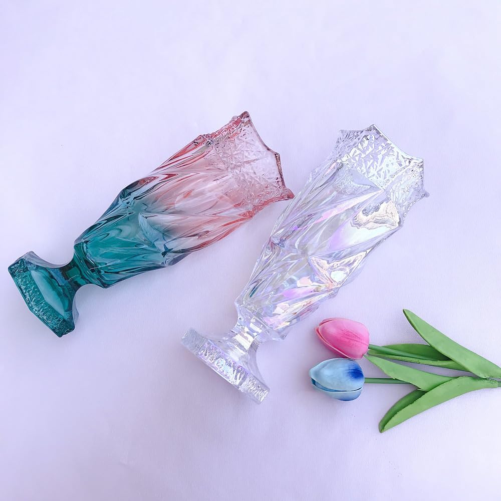 Glass Flower vase 2.4lb 9.5inch,Bohemian Style, for Centerpieces,Wedding,Home Decor Glass Vase (Sparkling) - Image 5