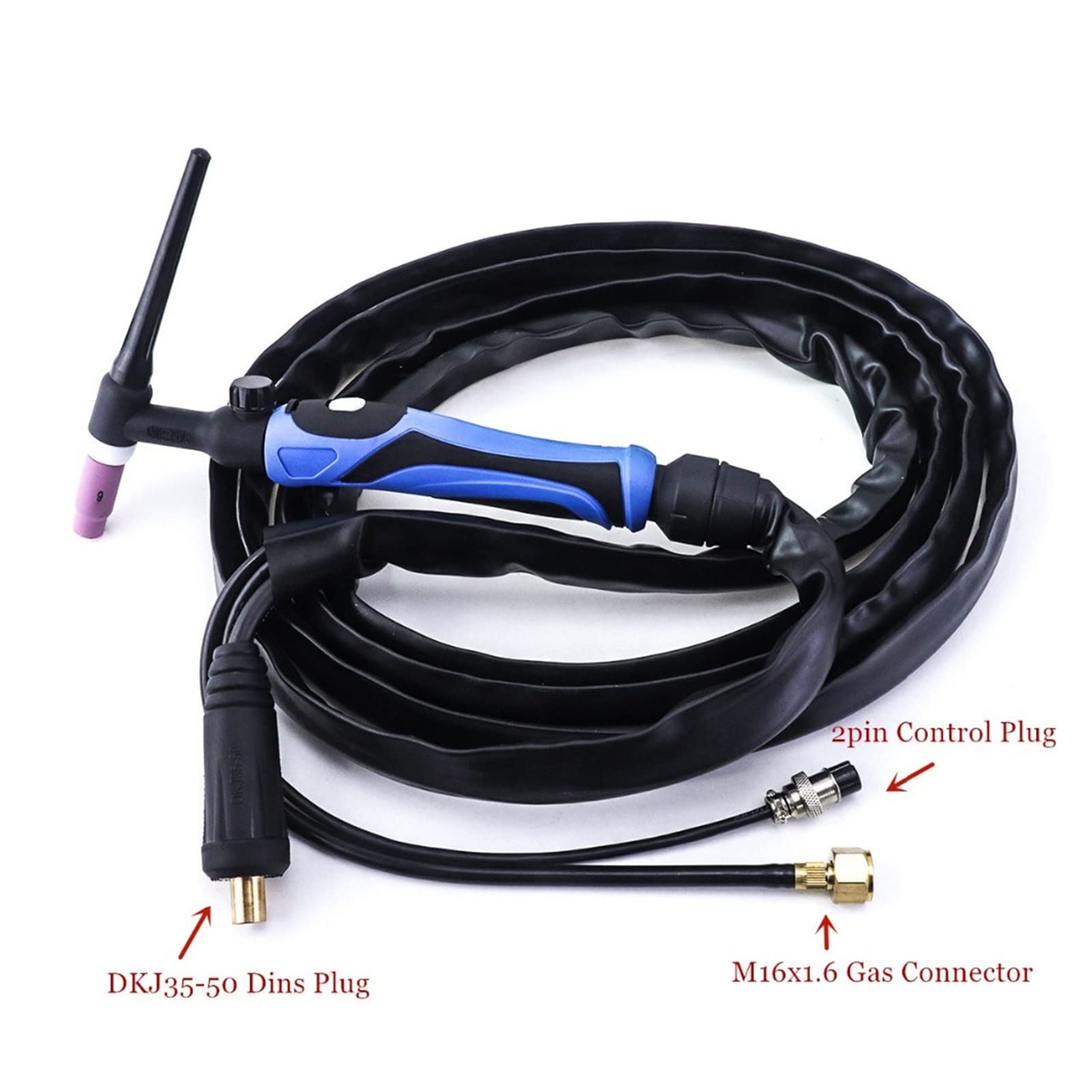 Antorcha GTAW de Soldadura por tungsteno a Gas Válvula A-200 Argón 4 m 13 pies enfriada Aire 150-300 A Máquina TIG Accesorios TIG