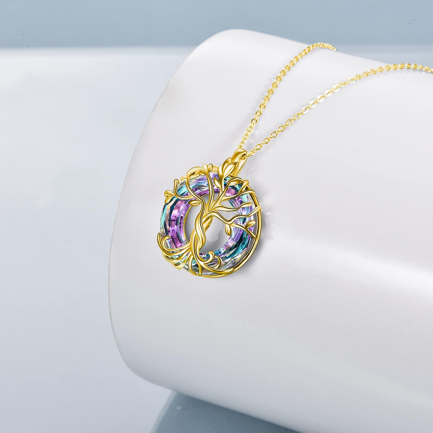 TOUPOP Tree of Life Necklace 925 Sterling Silver Family Tree Pendant with Austrian Crystal Jewelry Valentines Day Birthday Gifts for Women Mom Wife Her - Image 5