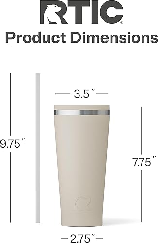 Miniatura 5 de RTIC Vaso de viaje portátil de acero inoxidable de 20 onzas con aislamiento, tapa resistente a derrames, sin BPA, bebida fría y caliente, forro de