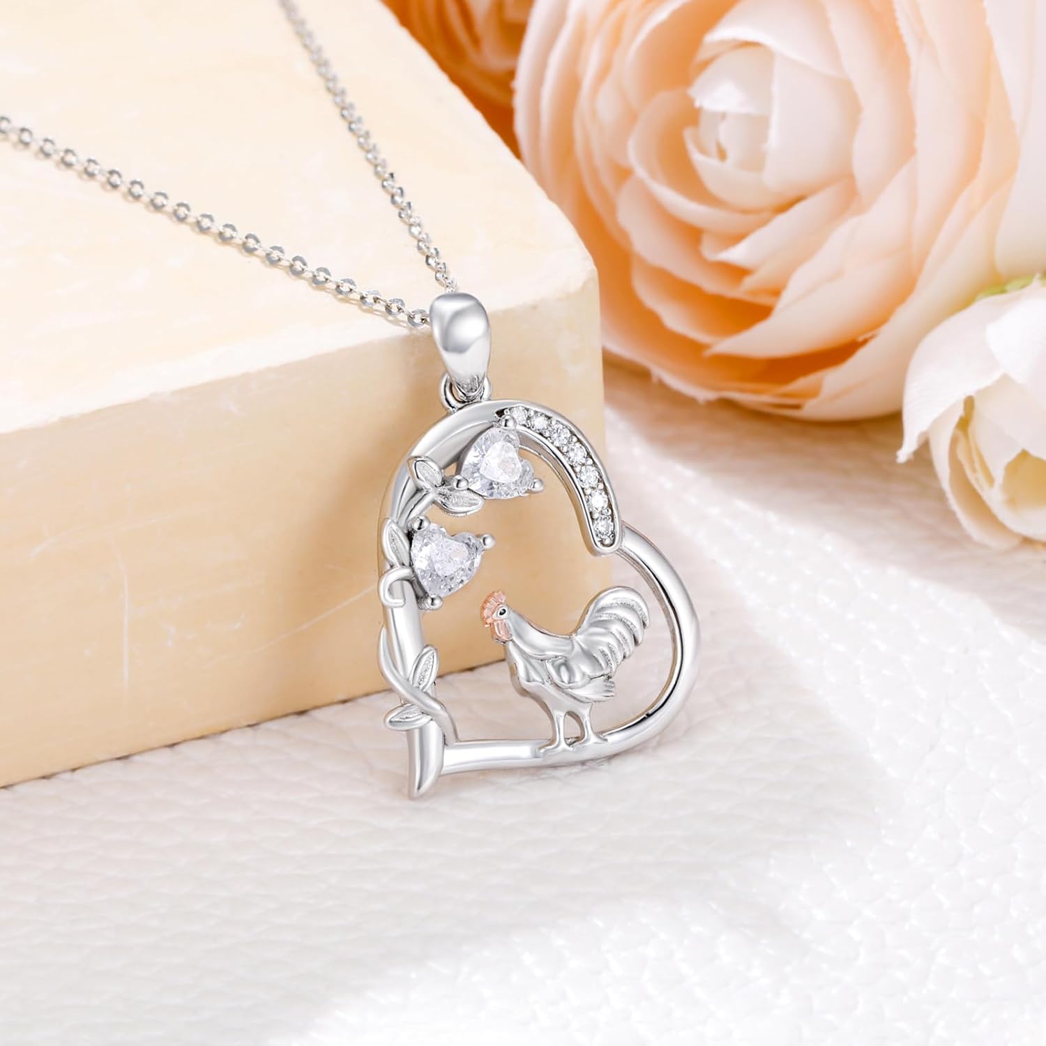 Heart Animal Necklace 925 Sterling Silver Cute Animal Pendant Jewelry Birthday Gifts for Women Girlfriend Mom Animal Lovers - Image 3