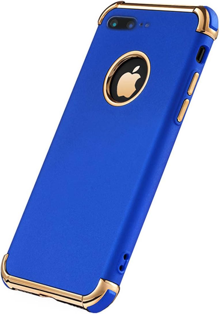 Tverghvad iPhone 7 Plus Case, Ultra Slim Flexible iPhone 7 Plus Matte Case, Styles 3 in 1 Electroplated Shockproof Luxury Cover Case iPhone 7 Plus (Royal Blue)