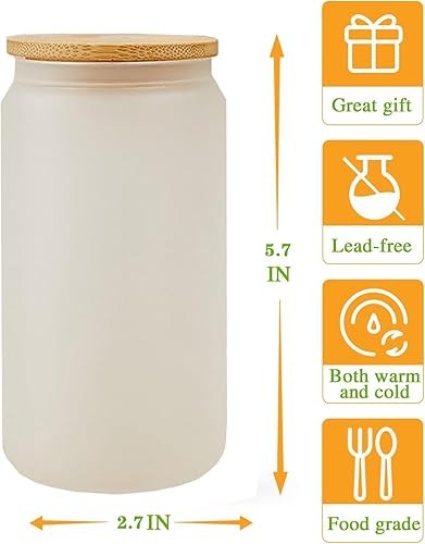 Miniatura 6 de Vaso de café helado personalizado con tapa de bambú y popote de plástico, taza de vidrio con nombre con flor de nacimiento, taza de café en forma de