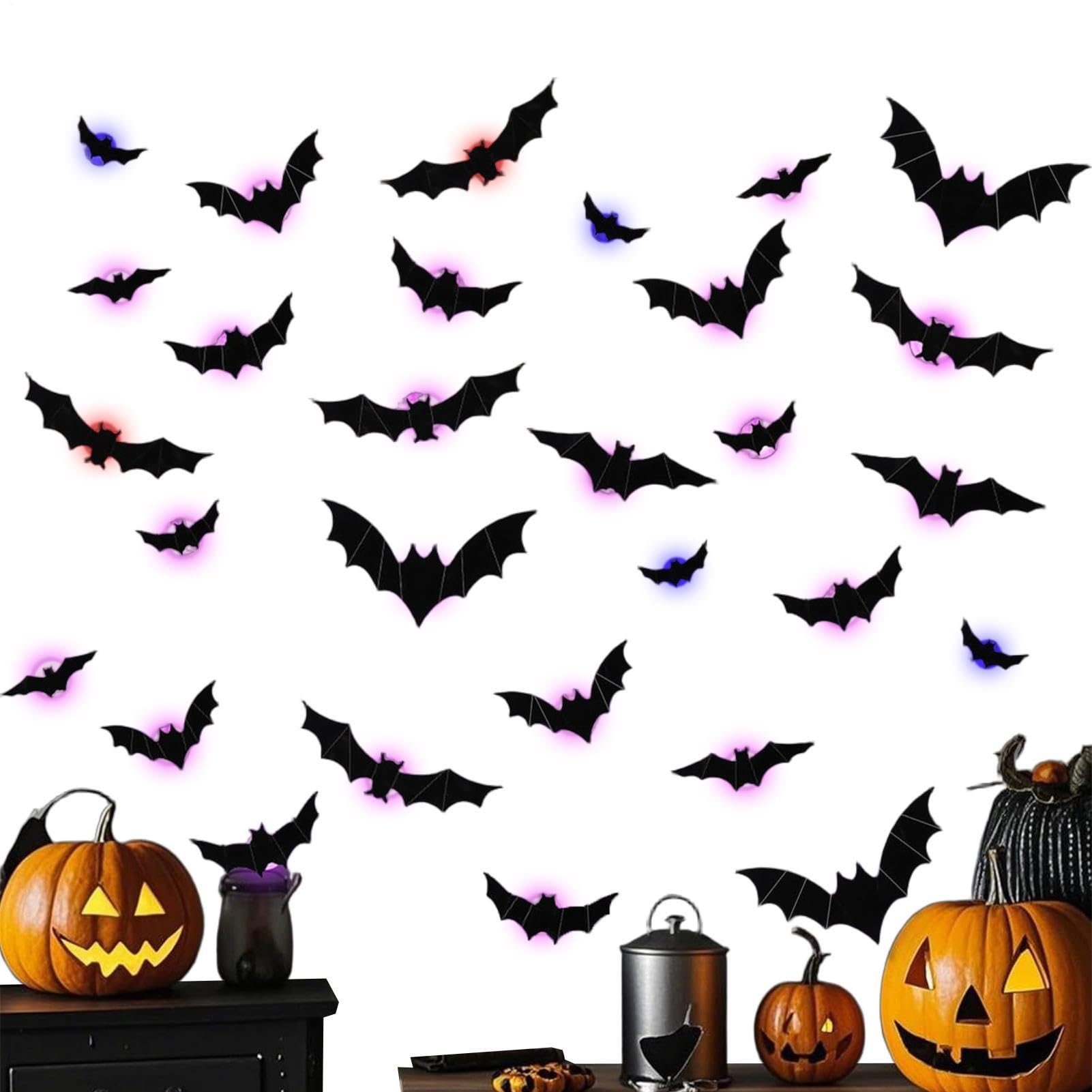 Autocollants de chauves-souris muraux pour décorer votre salon à Halloween