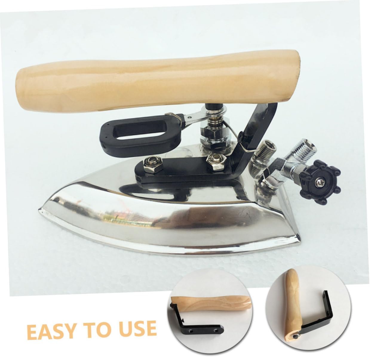 Steam Iron Handle Replacement Wood and Metal Grip for Garment Steamer