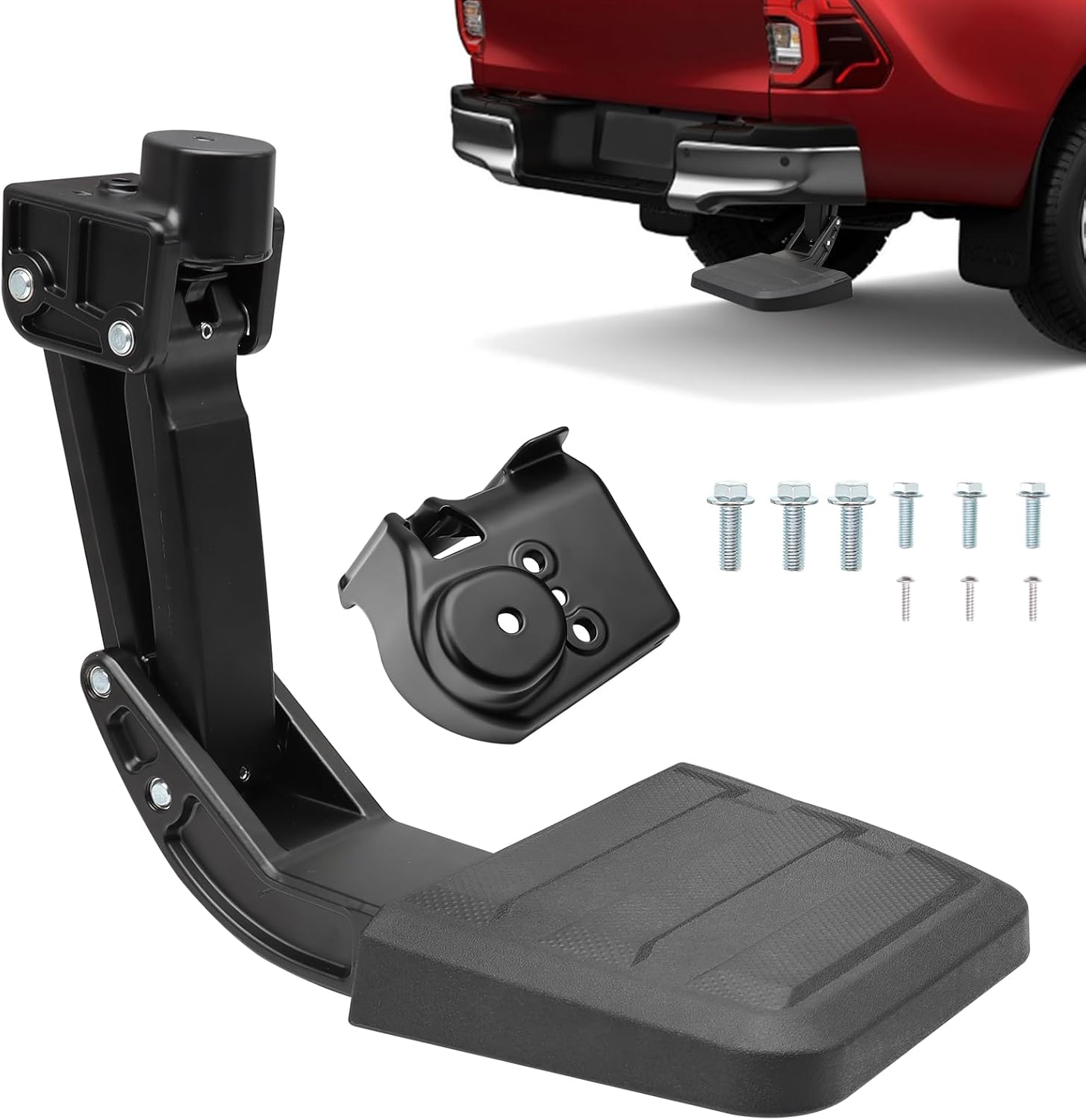 Rear Bed Step Bumper Bedstep Fit for 2024 2025 2026 Toyota Tacoma Folding Truck Bed Side Step Retractable Bumper Tailgate Step Replace # PT392-35920