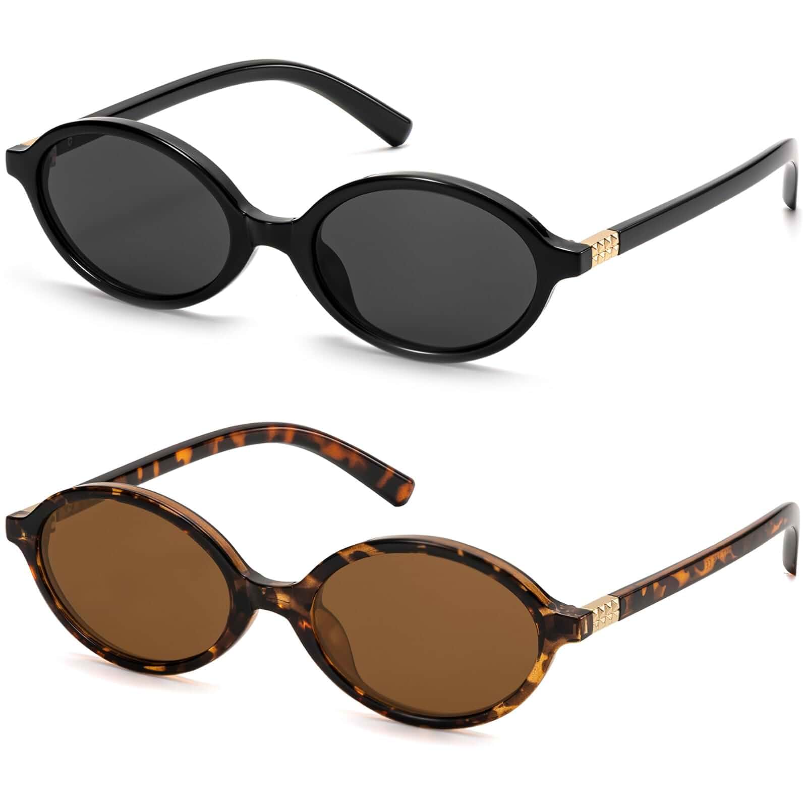 ViewJoy Retro Oval Sunglasses for Women Vintage 90s Y2K Trendy Sun Glasses Fashion style, UV400 protection, Designer look, Perfect for Daily Wear, Driving, Travel, Beach Essentials and Any outfits