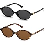 Retro Oval Sunglasses for Women Vintage 90s Y2K Trendy Designer Sun Glasses