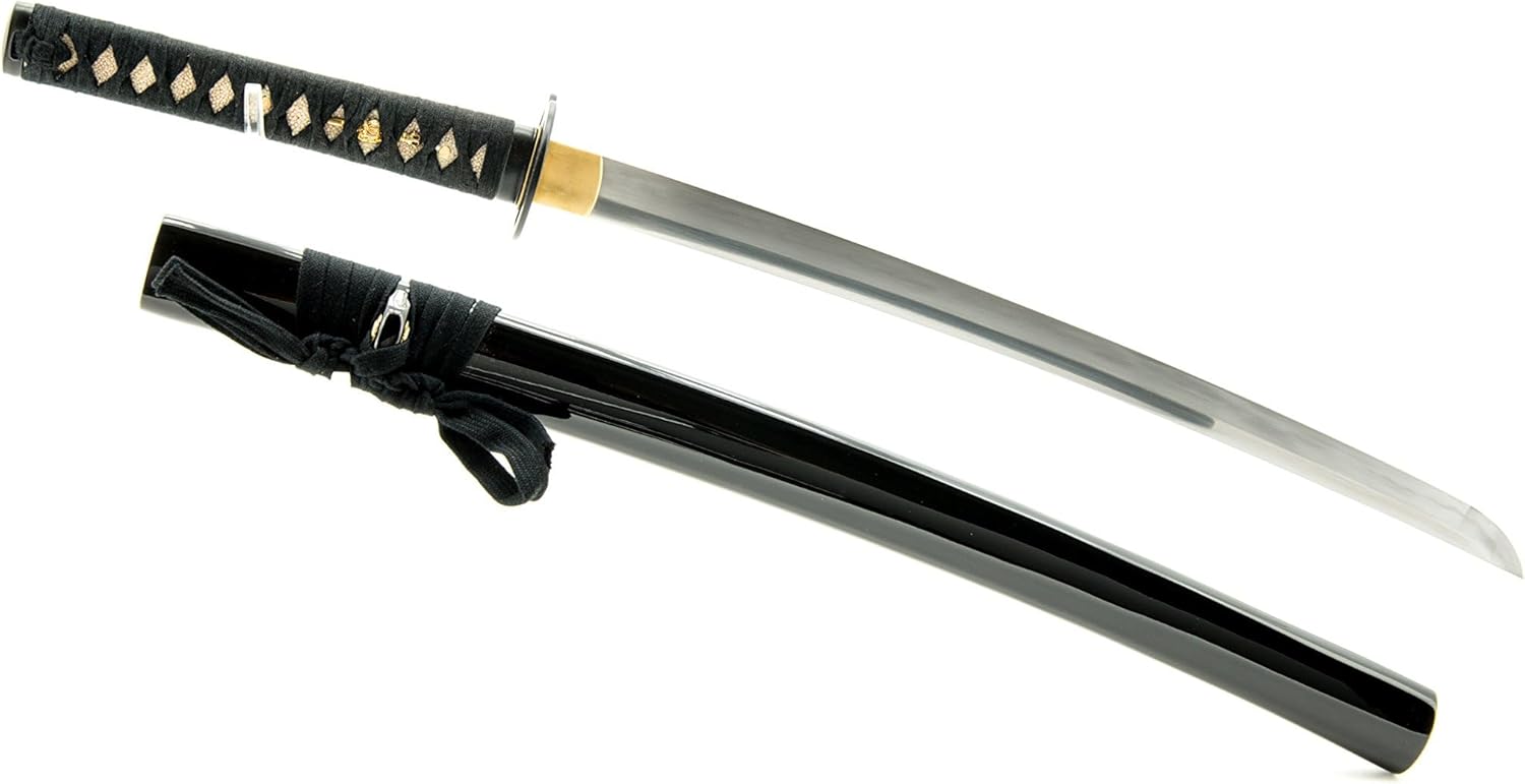HMS Samurai Wakizashi Sword, Practical, Hand Forged, 1045 Carbon Steel, Clay Tempered