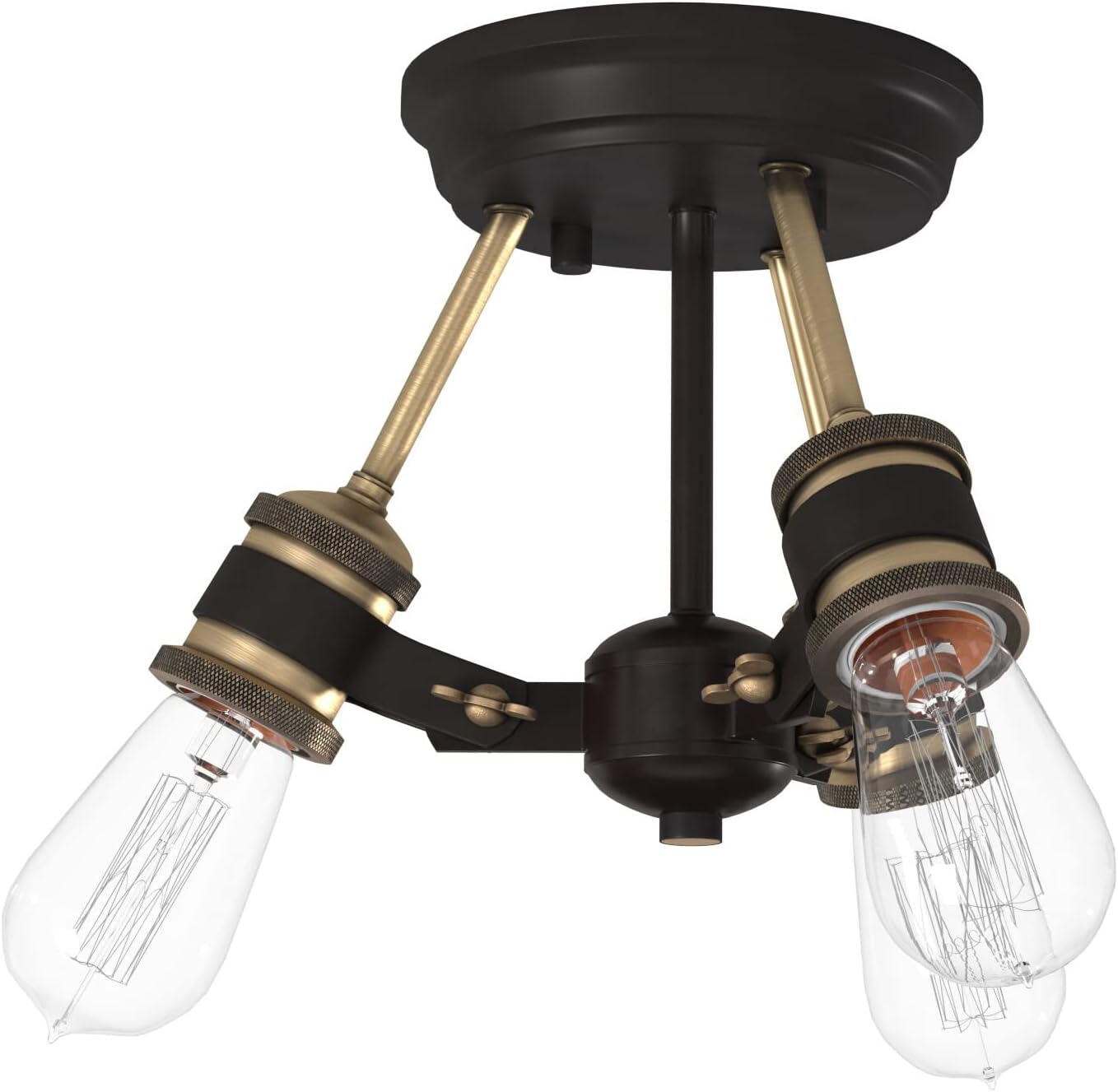 DESIGNERS FOUNTAIN Miles 3-Light Semi Flush Mount Ceiling Light, Vintage Bronze, 91011-VB