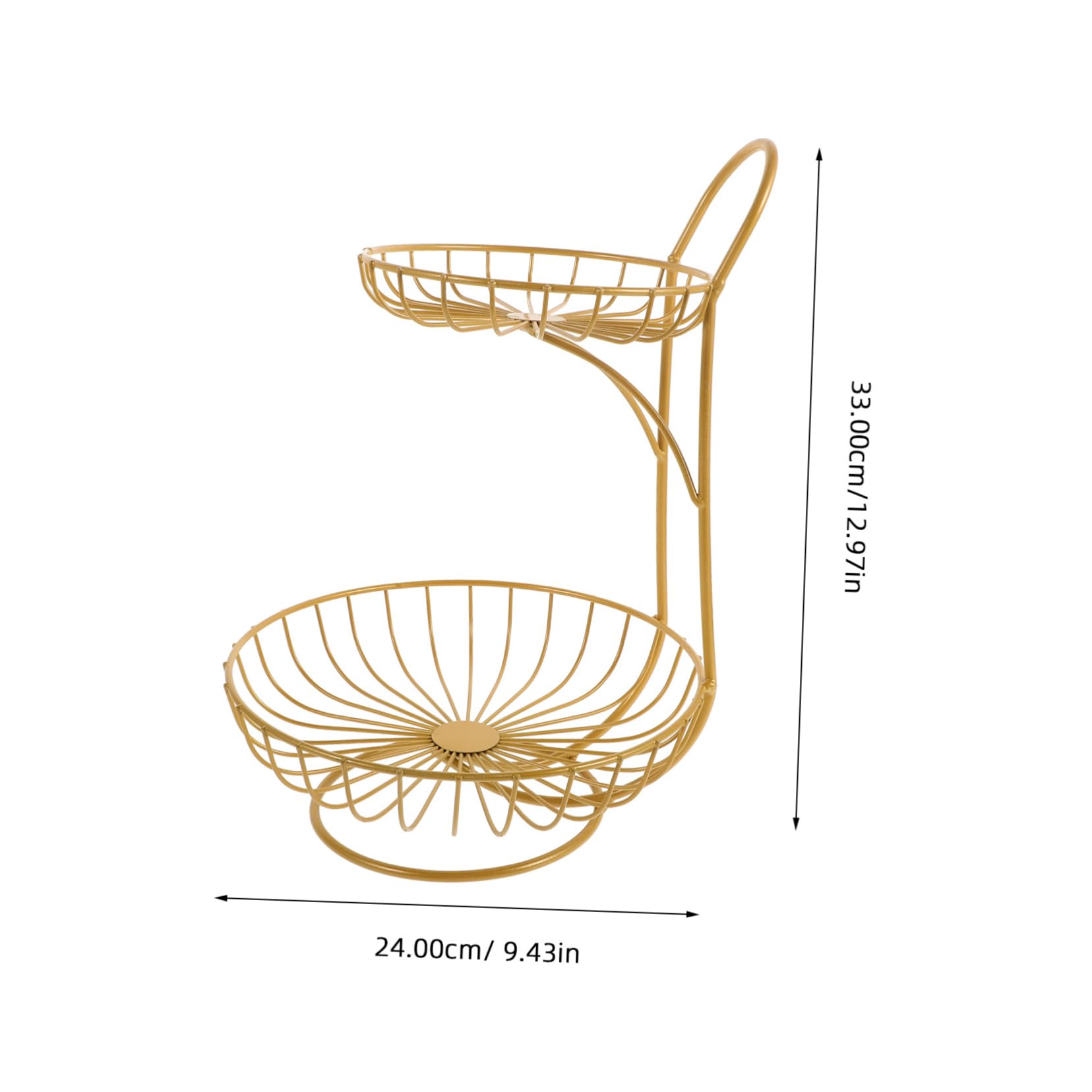 Cabilock Two Tier Fruit Platter Stand for Kitchen Parties Modern Countertop Fruit Holder Easy to Clean for Table Centerpiece Snacks