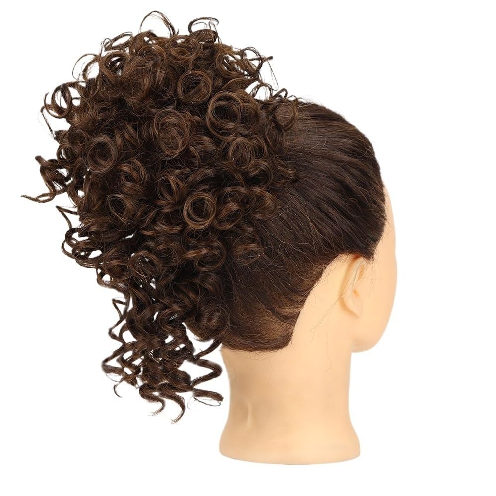sztuczne włosy kok Messy Bun Hair Piece dla kobiet, elastyczna, syntetyczna, kręcona, kokowa przedłużka do włosów Akcesoria do włosów(4-30)