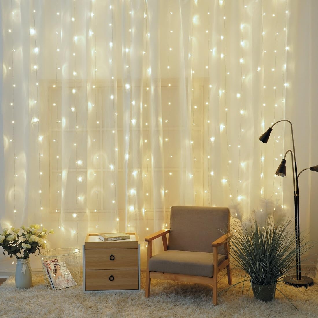 Rideau LED 2 x 2 m Lumière froide