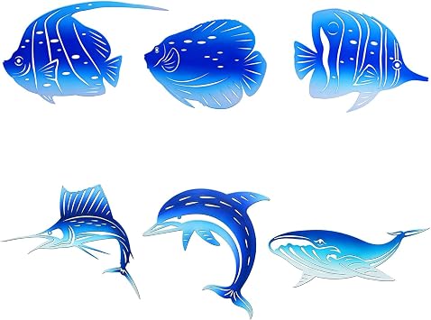 BVLFOOK Metal Fish Wall Art Decor