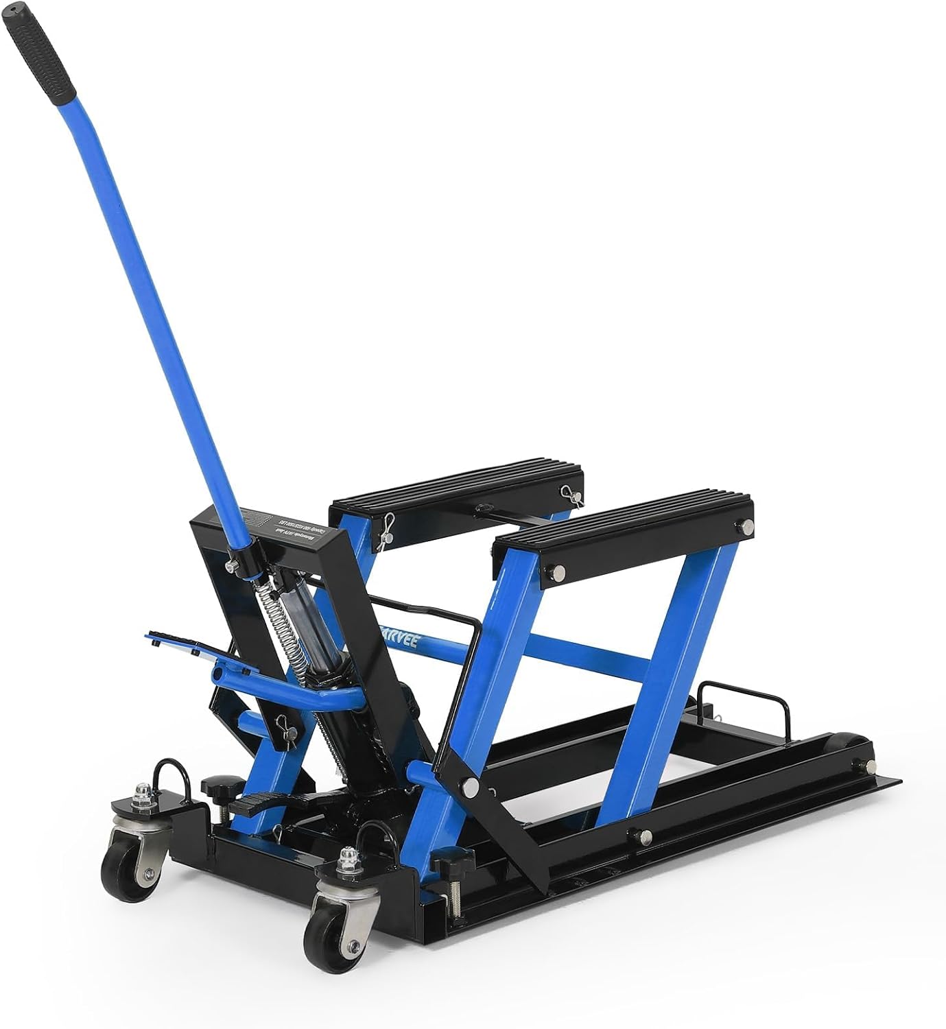 Hydraulic Motorcycle Lift Jack 1500 Lbs, Heavy Duty Steel Scissor Lift Stand with Wheels, Adjustable Height 4.53"-15.35" for Motorcycle, Dirt Bike, ATV, UTV, Garage Repair