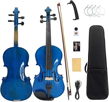 Yinfente Acoustic Violin Electric Violin 4/4 Full Size Violin 4 String Maple Spruce For Student,Violin For Beginners violin Case,Brazilwood Bow,Cable,Cleaning Cloth,Rosin,Bridge