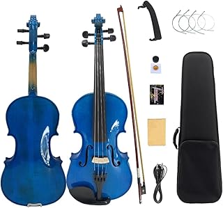 Yinfente Acoustic Violin Electric Violin 4/4 Full Size Violin 4 String Maple Spruce For Student,Violin For Beginners violin Case,Brazilwood Bow,Cable,Cleaning Cloth,Rosin,Bridge