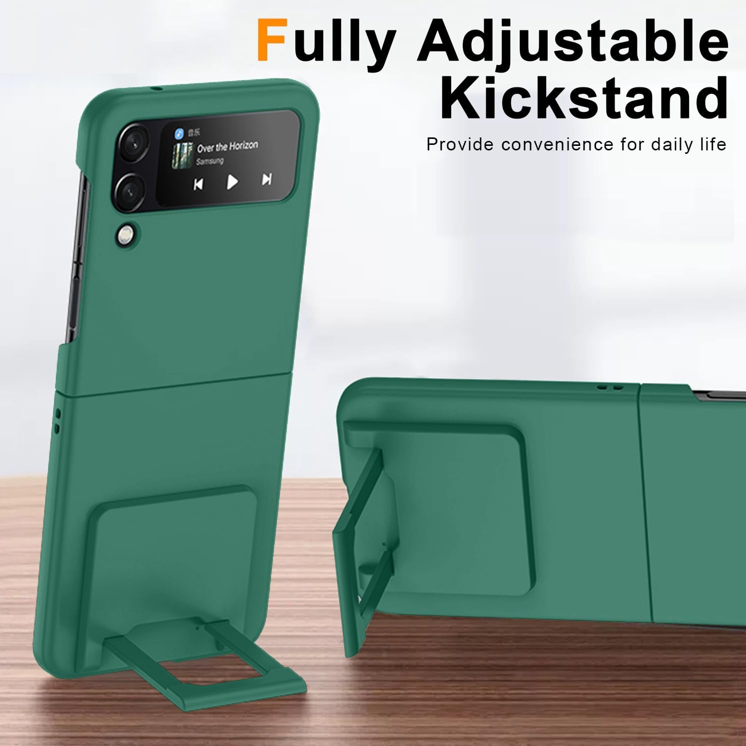 Galaxy Z Flip 5 5G Case with Stand,Military-Grade Protective Case,Lightweight,Slim Fit Drop Protection Rugged Shockproof Cover for Samsung Galaxy Z Flip 5 5G,Dark Green 6-Z Flip5-06