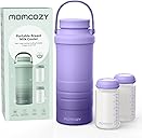 Momcozy 22oz Portable Breast Milk Cooler for Outdoor, Life Saver with 360° Total Cooling for 24 Hours, Larger Capacity Travel Breastmilk Chiller with 2pcs Baby Bottles for Breastmilk Storage, Purple