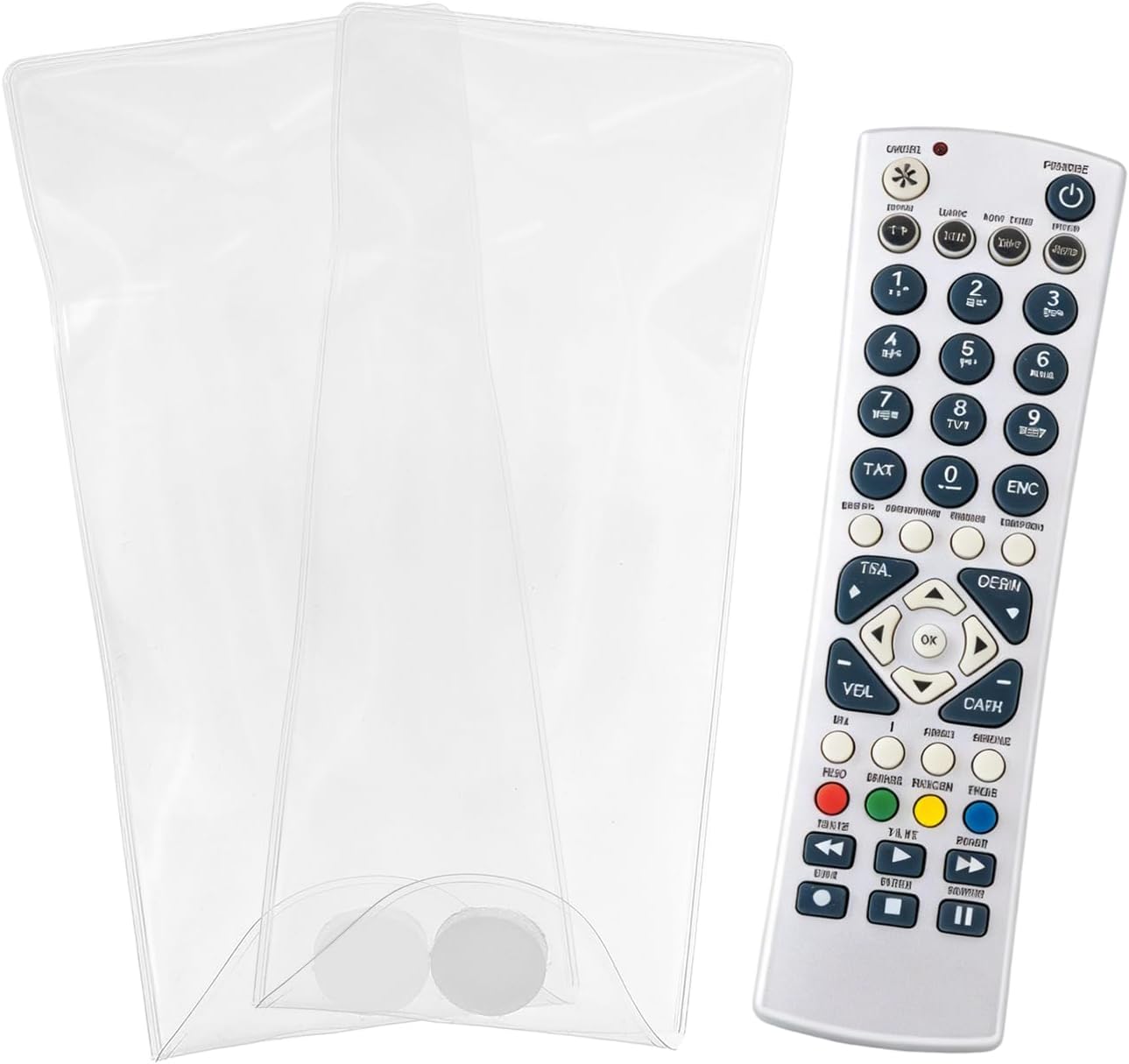 2Pcs Remote Control Cover Protector (7" x 2") Transparent Waterproof Flexible Protective Sleeve Wrap Bag Universal TV Controller Protective Case for Air Conditioning Television