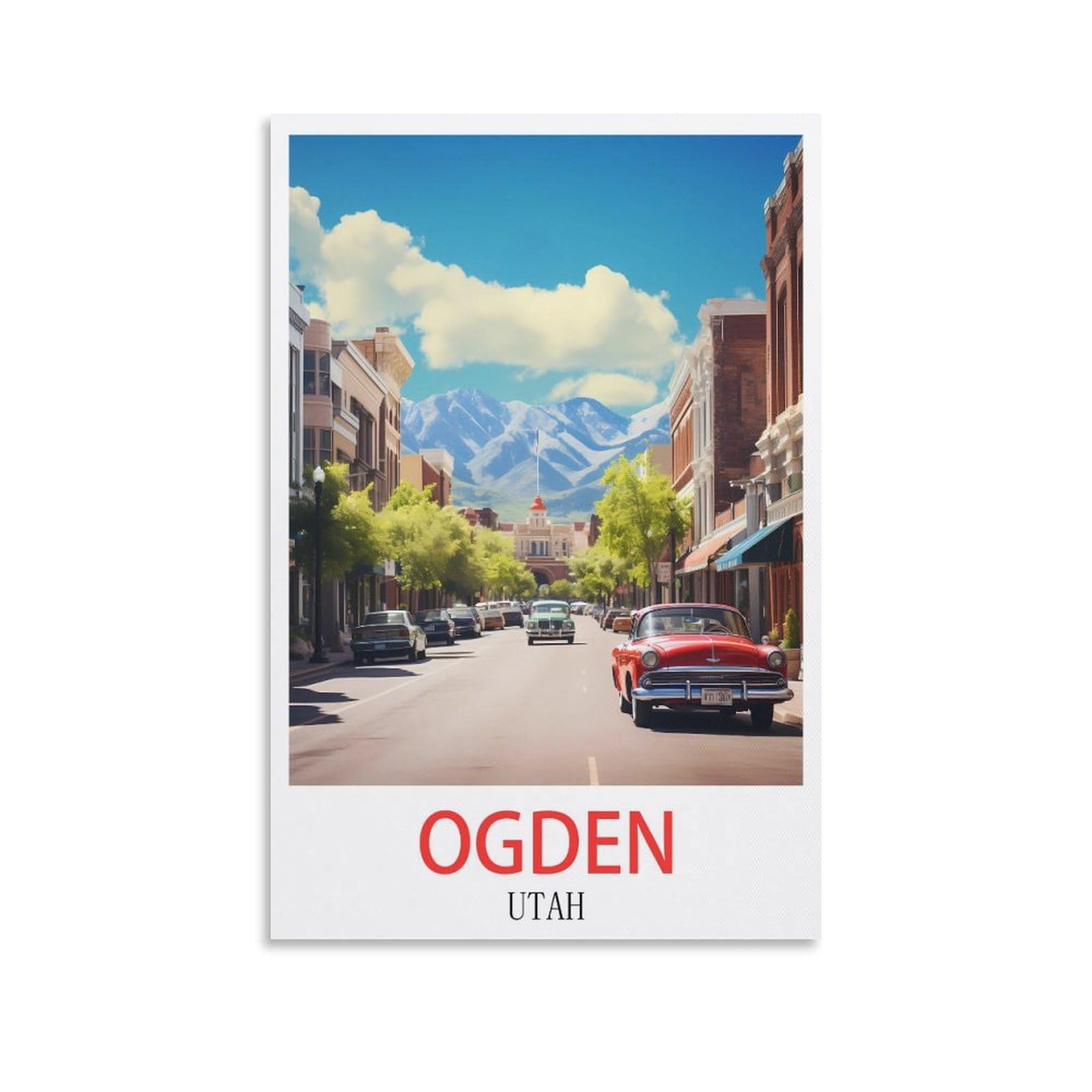 EZMLFA 5D DIY Diamond Painting Kit,Ogden Utah Diamond Art Kits for Beginner,Gem Art Kits Round Drill for Home Wall Decor Gifts 50x60cm
