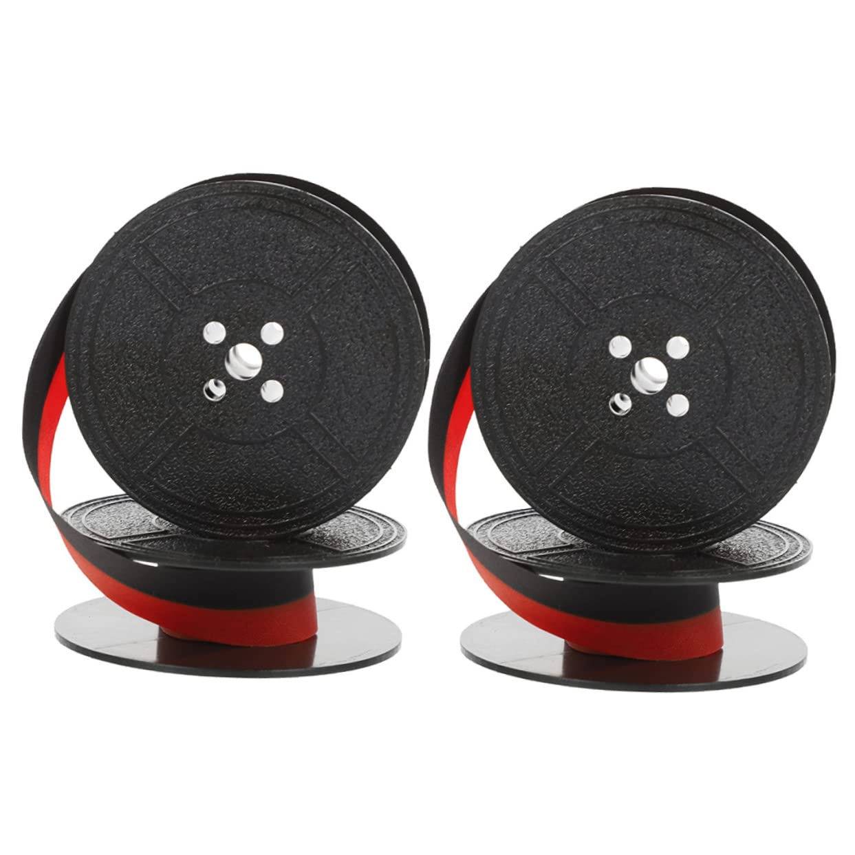 Lot De 2 Rubans Pour Machine à écrire Ou Calculatrice - Bobine Nylon Rouge/noir, Longue Durée - Remplacement Facile