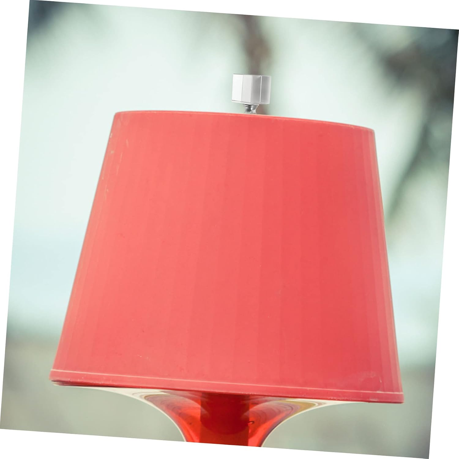 2pcs Square Crystal Lamp Finials Tapped Cube Shape Knob Decor for Table and Floor Lamps Polished Base